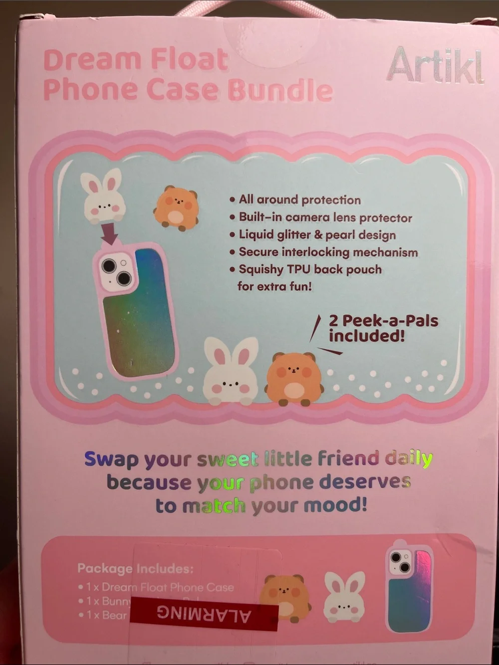 Dream Float Pink Bunny & Bear iPhone 15 Case Bundle